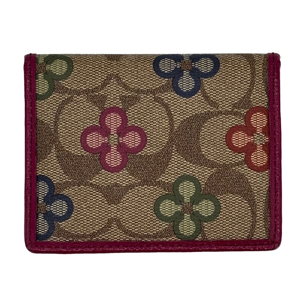 Vintage Coach Peyton Signature Clover Card Case - 4" x 3"